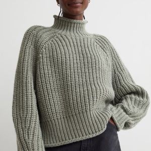 Sage green mock neck sweater